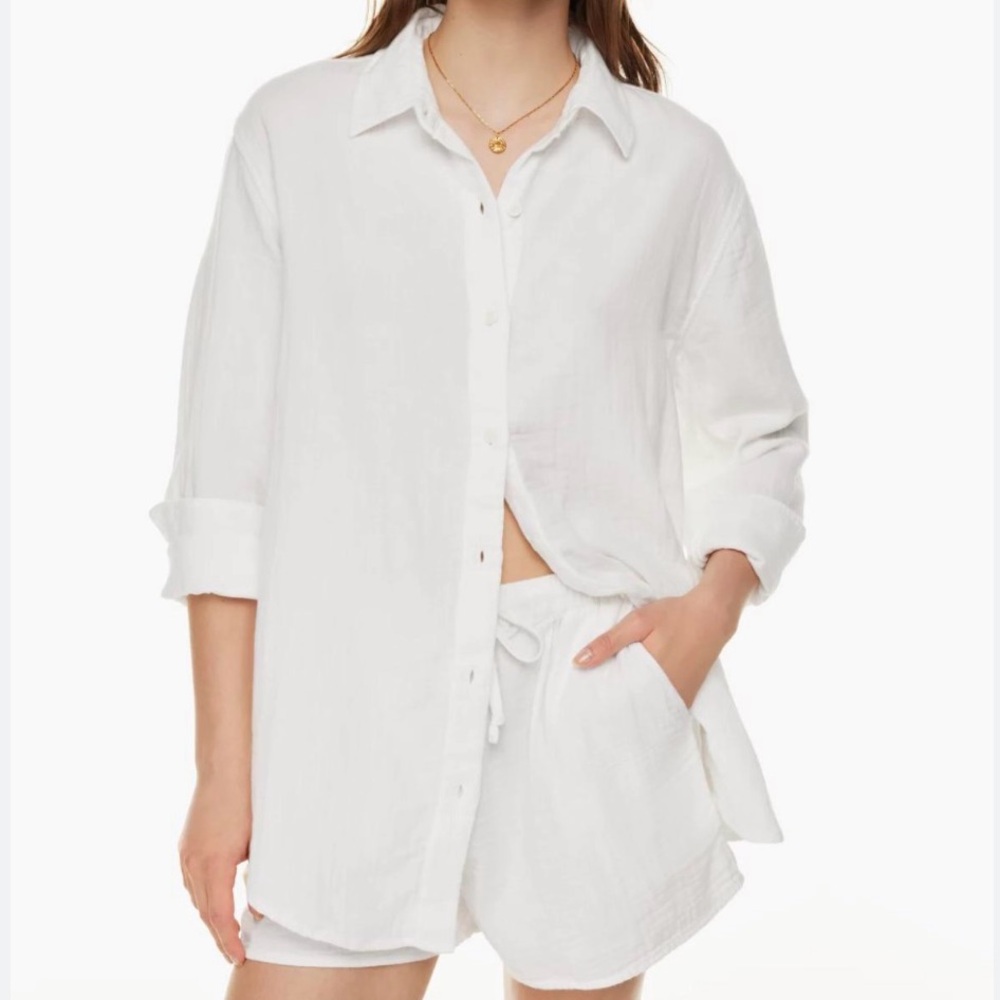Aritzia sail overshirt in white - size m